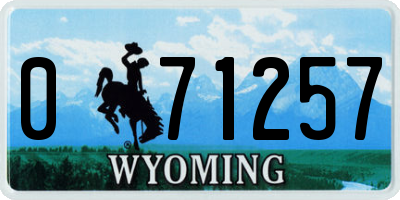 WY license plate 071257