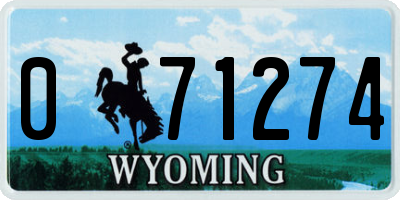 WY license plate 071274