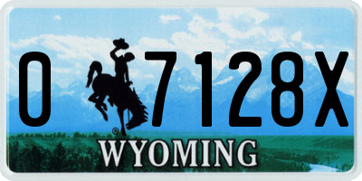 WY license plate 07128X