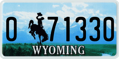 WY license plate 071330