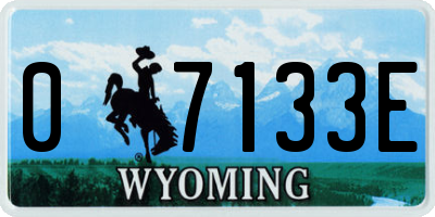 WY license plate 07133E