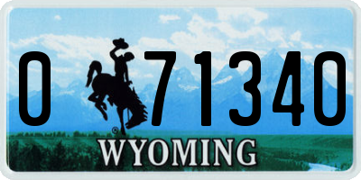 WY license plate 071340