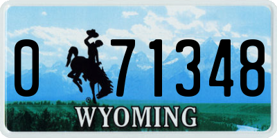 WY license plate 071348