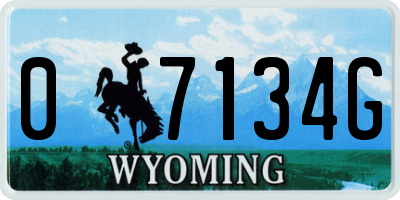 WY license plate 07134G