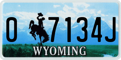 WY license plate 07134J
