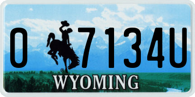 WY license plate 07134U
