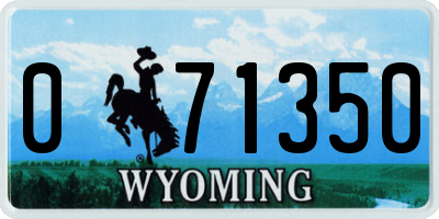 WY license plate 071350