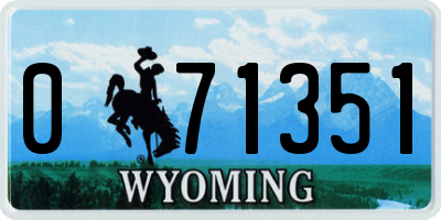 WY license plate 071351