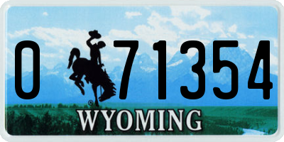 WY license plate 071354
