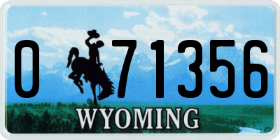 WY license plate 071356