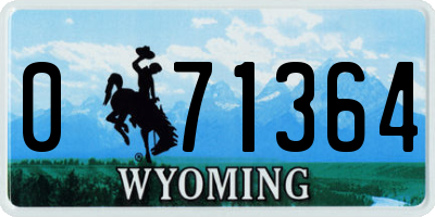 WY license plate 071364