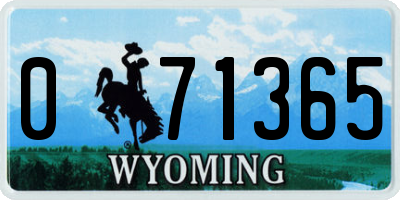 WY license plate 071365