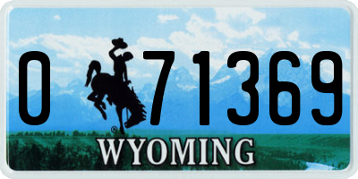 WY license plate 071369