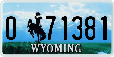 WY license plate 071381