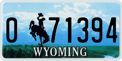 WY license plate 071394