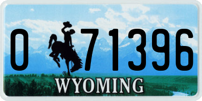 WY license plate 071396