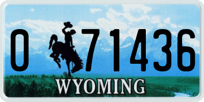 WY license plate 071436