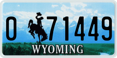 WY license plate 071449