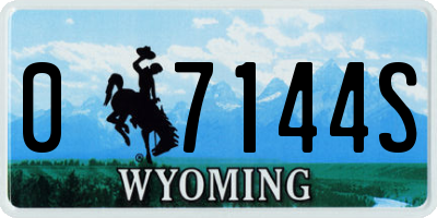 WY license plate 07144S