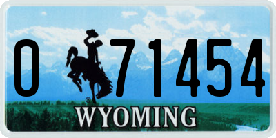 WY license plate 071454