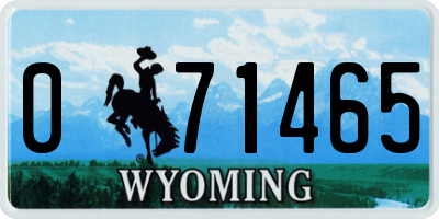 WY license plate 071465