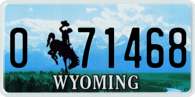 WY license plate 071468