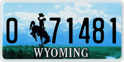 WY license plate 071481