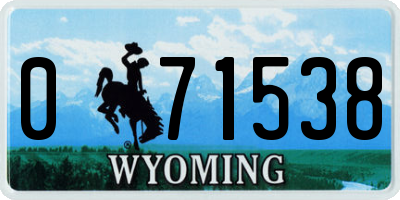 WY license plate 071538