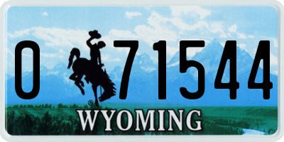WY license plate 071544