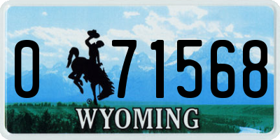WY license plate 071568