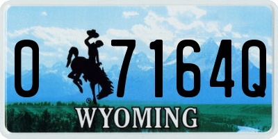 WY license plate 07164Q