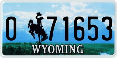 WY license plate 071653