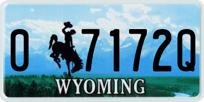 WY license plate 07172Q