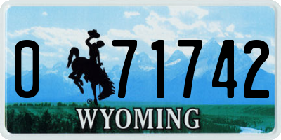 WY license plate 071742