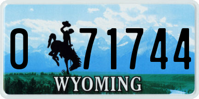WY license plate 071744
