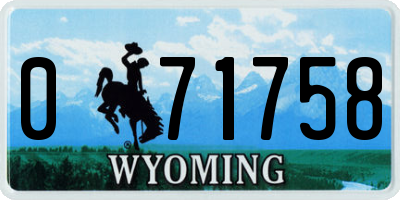 WY license plate 071758