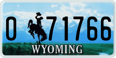 WY license plate 071766