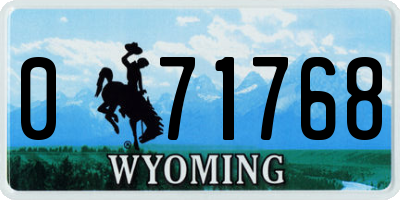 WY license plate 071768