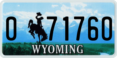 WY license plate 07176O