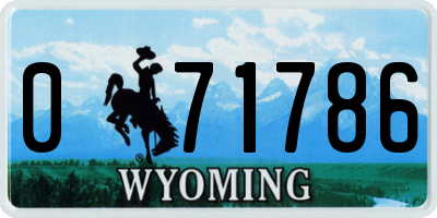 WY license plate 071786