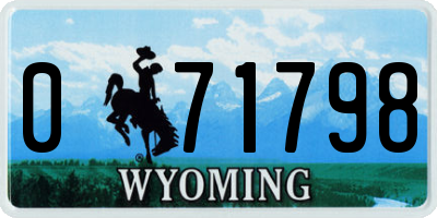 WY license plate 071798