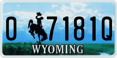 WY license plate 07181Q