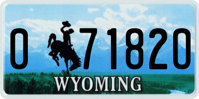 WY license plate 07182O