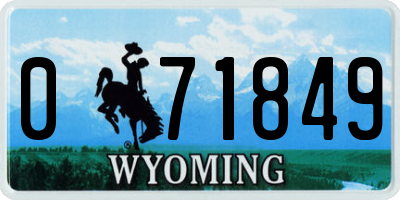 WY license plate 071849