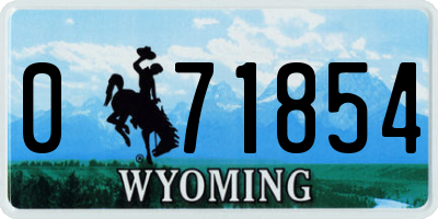 WY license plate 071854