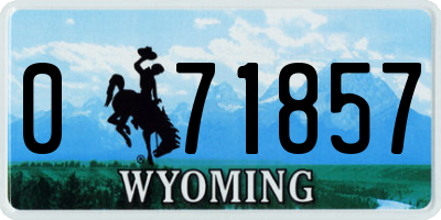 WY license plate 071857