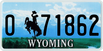 WY license plate 071862