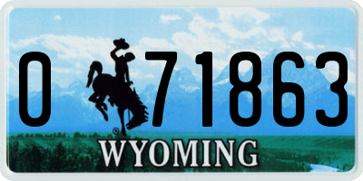 WY license plate 071863