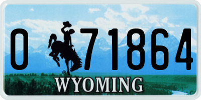 WY license plate 071864