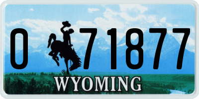 WY license plate 071877